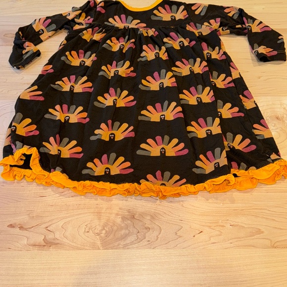 Girls Kickee Pants Thanksgiving Turkeys Dress 18-24 months | Bamboo Cotton Dress - Picture 7 of 7